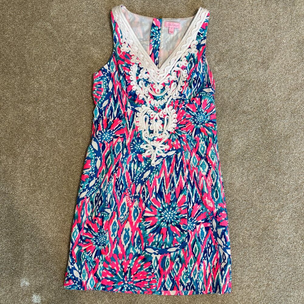 Lilly Pulitzer Gabby Shift Dress in Tiki Pink - Size 2